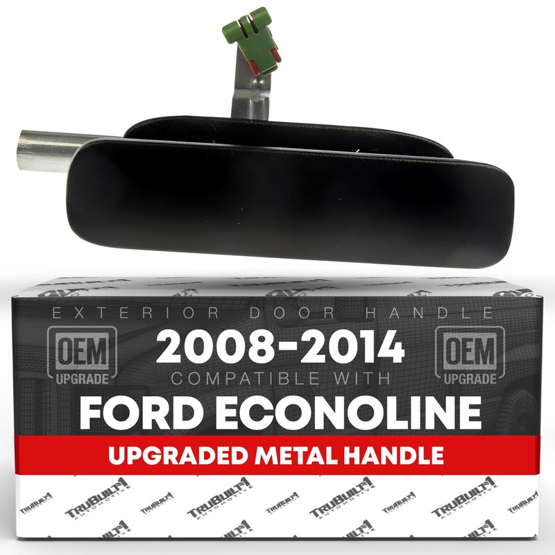 T1A Exterior Front Passenger Hinged Door Handle Upgraded Metal Compatible with 20082014 Ford Econoline E150 9924 E350 Super Duty 1014 E450 Textured Black OEM 8C2Z1526604BD 80920 - Image 2