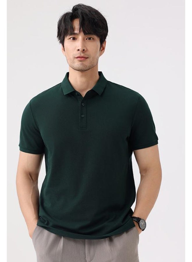 High-End Island Cotton Polo Shirt Short Sleeve Turn-down Collar Workwear Printed Logo DIY Embroidery Cultural T-shirt  - Image 1