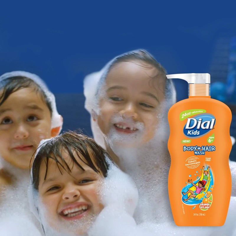 Dial Kids Body + Hair Wash, Orange Splash, 24 Ounce - Image 2