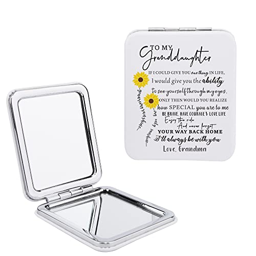 Gtizry Sunflower Makeup Mirror - 2.48 X 2.9 X 0.39 - Inspirational Gift for Granddaughter from Grandma, Granddaughter Gift Idea for Christmas, Birthday - Image 1
