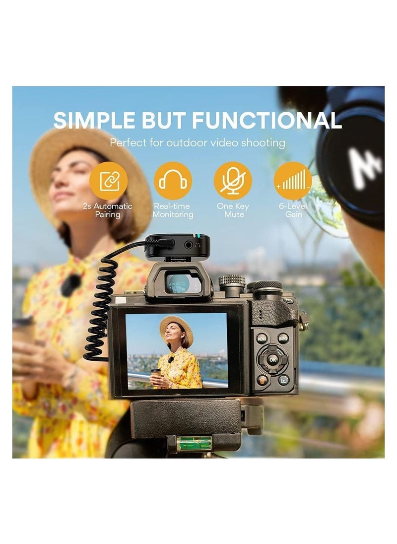 Maono - MAONO AU WM820A2 Dual Person Compact Wireless Lavalier Microphone 2.4GHz with Real time Monitoring and 22 Level Gain Adjustmen - Image 1