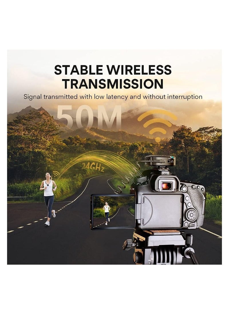 Maono - MAONO AU WM820A2 Dual Person Compact Wireless Lavalier Microphone 2.4GHz with Real time Monitoring and 22 Level Gain Adjustmen - Image 1