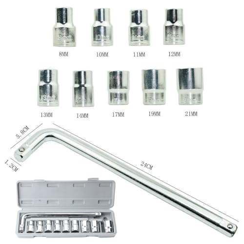 MLD 10 Pcs 1/2 Socket Handle Set | L Spanner Tool Box | Goti Pana for |Automobiles| Bike| Car Repair| Home DIY Use - DPKS-982 (multicolor) - Image 2