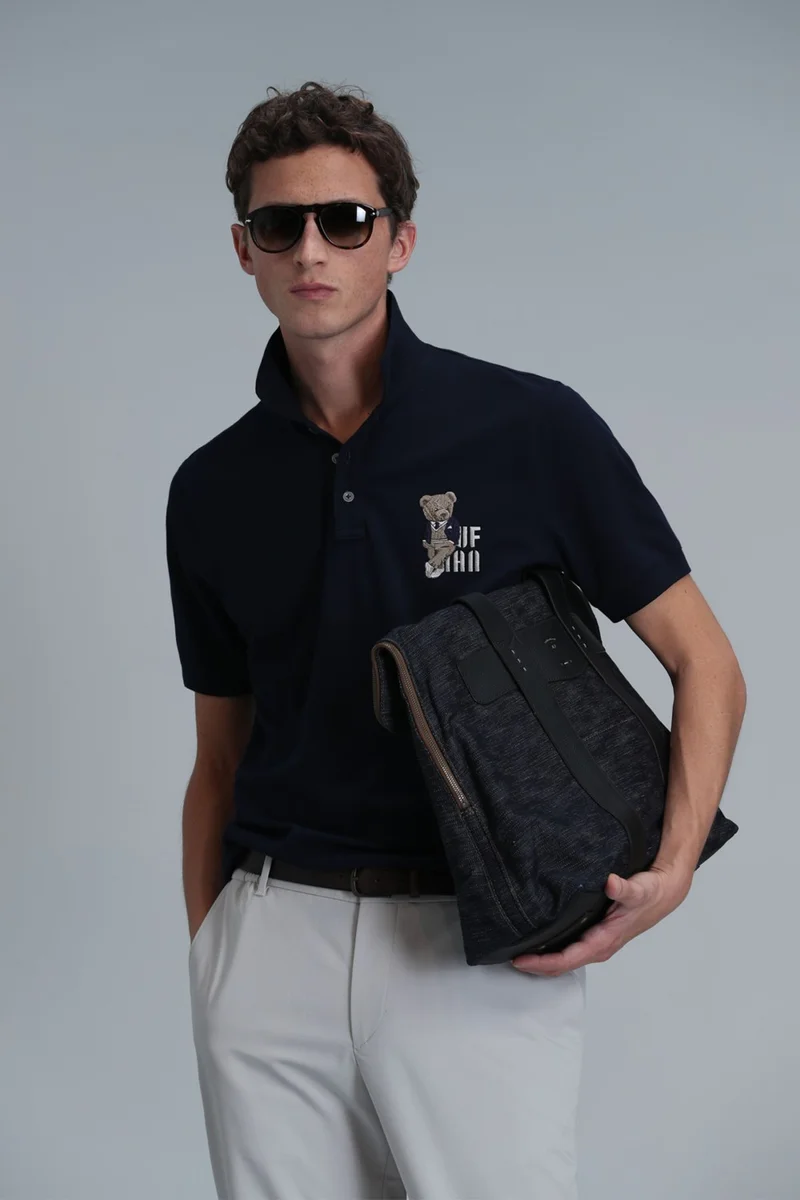 لوفيان Crystal Smart Men's Polo T-Shirt Gray
