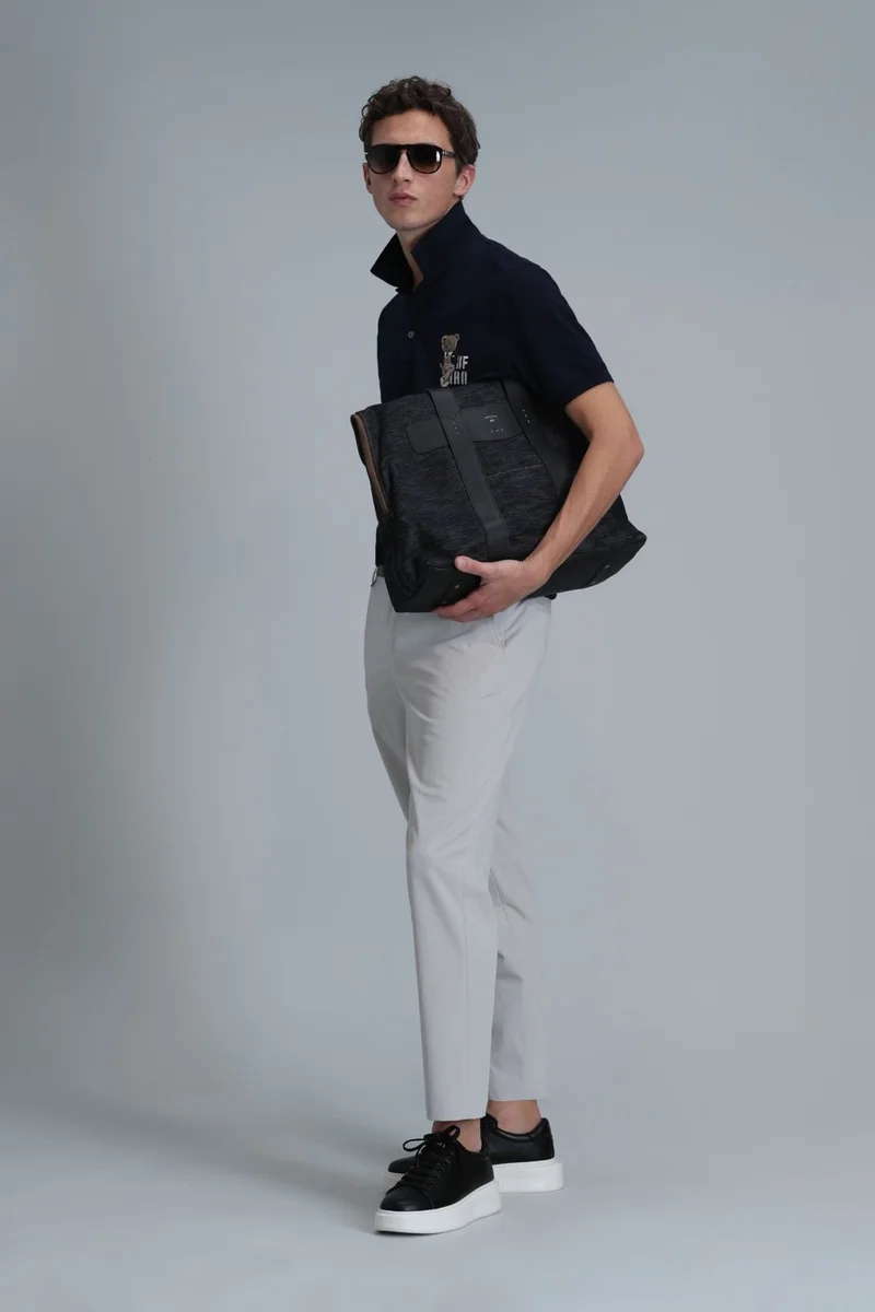 لوفيان Crystal Smart Men's Polo T-Shirt Gray