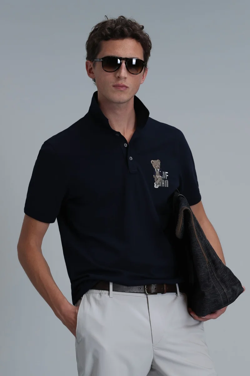 لوفيان Crystal Smart Men's Polo T-Shirt Gray