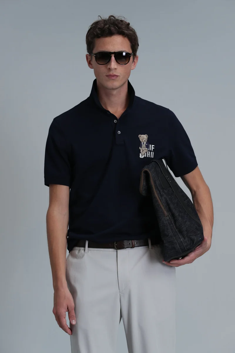 لوفيان Crystal Smart Men's Polo T-Shirt Gray