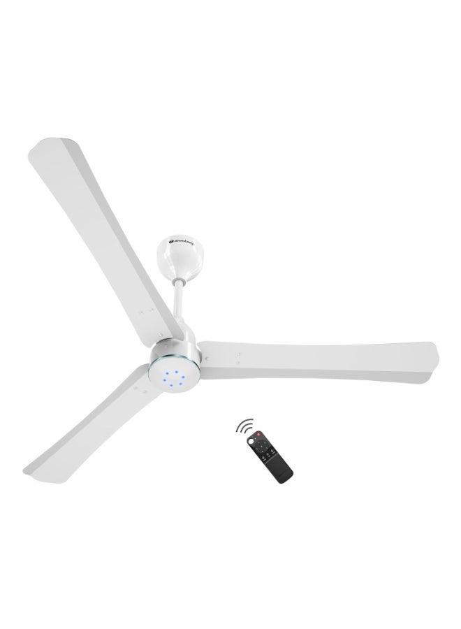 atomberg Renesa Halo Smart  1200mm BLDC Ceiling Fan with Remote | BEE 5 star | High Air Delivery |Low noise |LED Speed Indicator |Sleek Design | | 3 Year Warranty| Gloss White & Blue Ring - Image 1