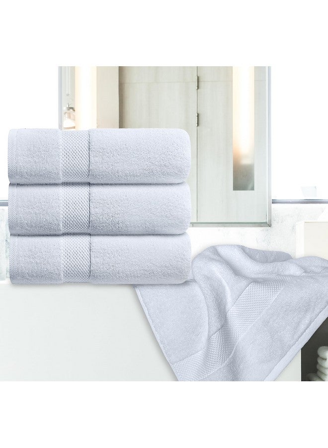 White Classic White Classic Luxury Bath Towels Large - Cotton Hotel spa Bathroom Towel |30x56 | 4 Pack | White  - Image 3