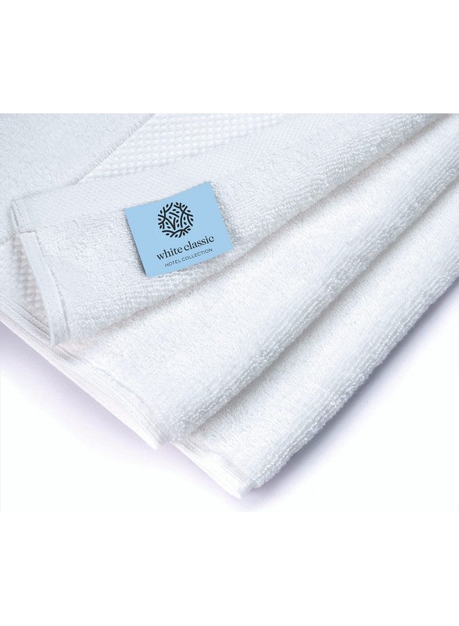 White Classic White Classic Luxury Bath Towels Large - Cotton Hotel spa Bathroom Towel |30x56 | 4 Pack | White  - Image 4