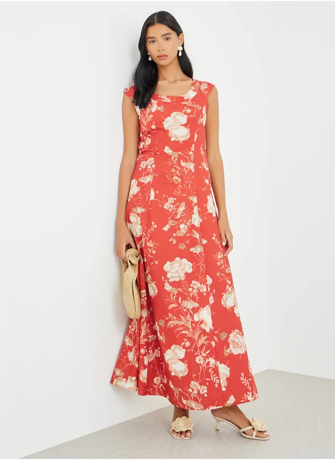 Take Two Take Two Floral Print Sleeveless A-Line Maxi Dress