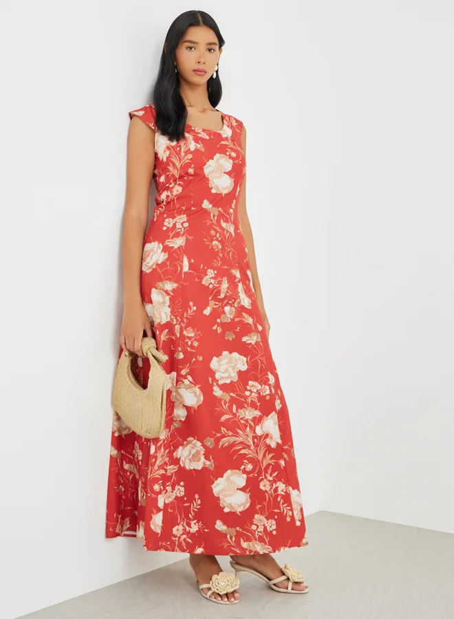 Take Two Take Two Floral Print Sleeveless A-Line Maxi Dress