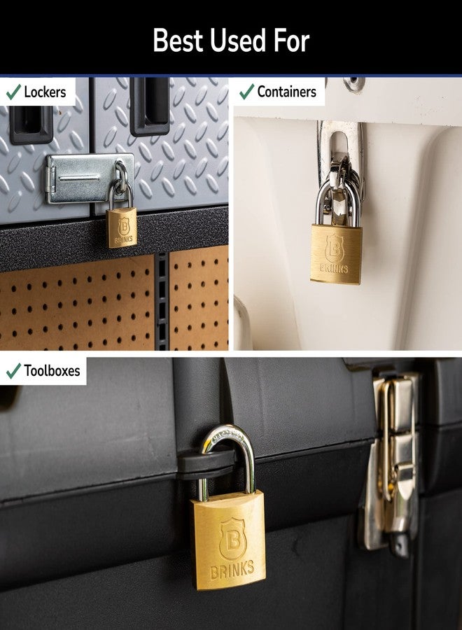 BRINKS - 40mm Solid Brass Keyed Padlock with 7/8” Shackle Clearance - Chrome Plated With Hardened Steel Shackle - Image 3