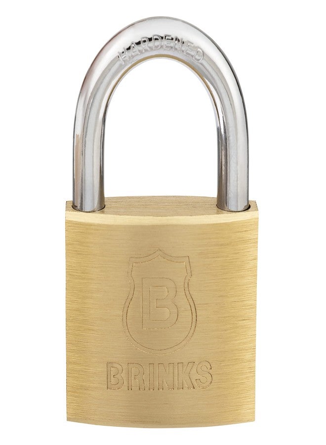 BRINKS - 40mm Solid Brass Keyed Padlock with 7/8” Shackle Clearance - Chrome Plated With Hardened Steel Shackle - Image 1