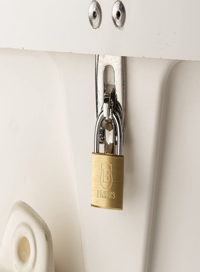 BRINKS - 40mm Solid Brass Keyed Padlock with 7/8” Shackle Clearance - Chrome Plated With Hardened Steel Shackle - Image 4