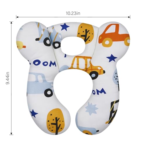 ZHOMA Baby Travel Pillow, Upgrade U-Shape Infant Pillow for Car Seat Pushchair and Stroller, Soft Comfortable Sleep Cushion for Kids Newborn and Toddler -Car White - Image 2