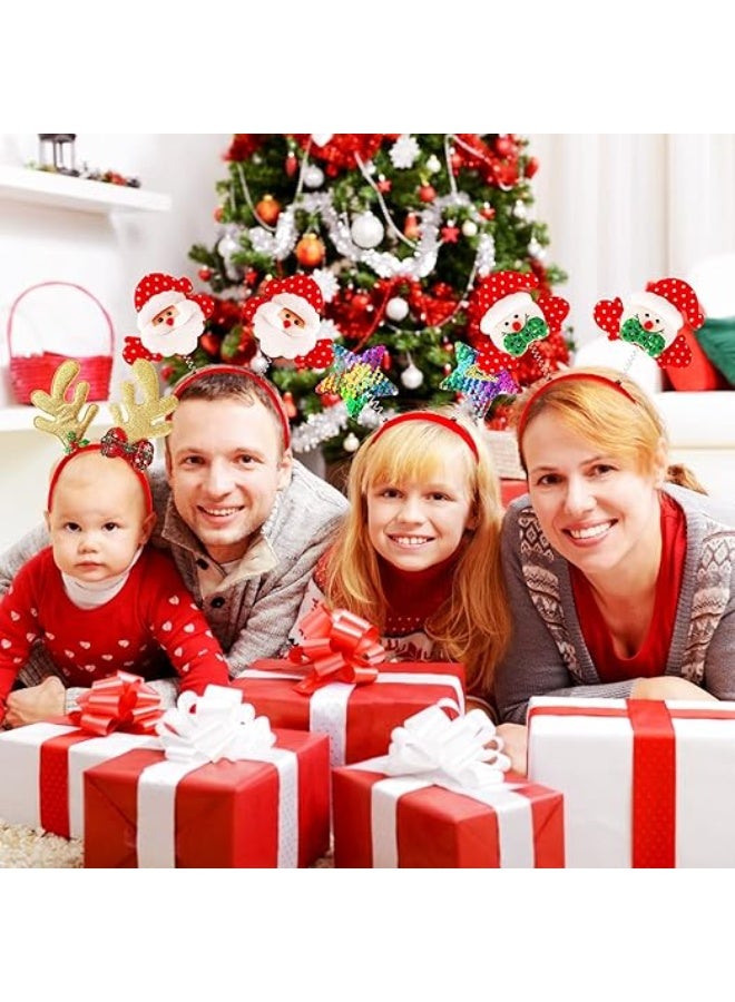 GOGOGO 12 Pieces Christmas Headbands Christmas Parties Favors Decoration Supplies Xmas Gifts Photo Booth Xmas Tree Snowman Reindeer Antlers Santa Hat - Image 5