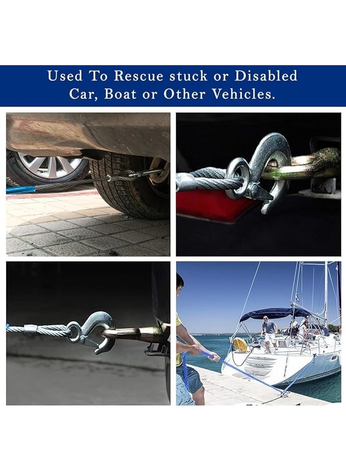 Heavy Duty Steel Wire Towing Rope - High-Strength Emergency Recovery Cable with Reinforced Safety Hooks - Professional Hauling Line for Cars and SUVs - Image 2