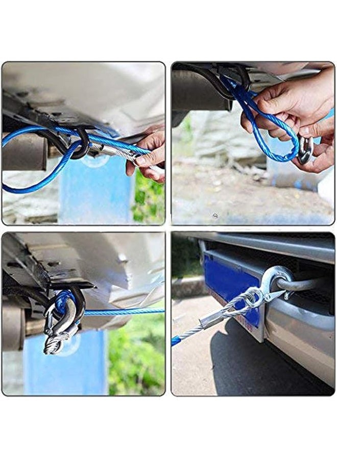 Heavy Duty Steel Wire Towing Rope - High-Strength Emergency Recovery Cable with Reinforced Safety Hooks - Professional Hauling Line for Cars and SUVs - Image 3