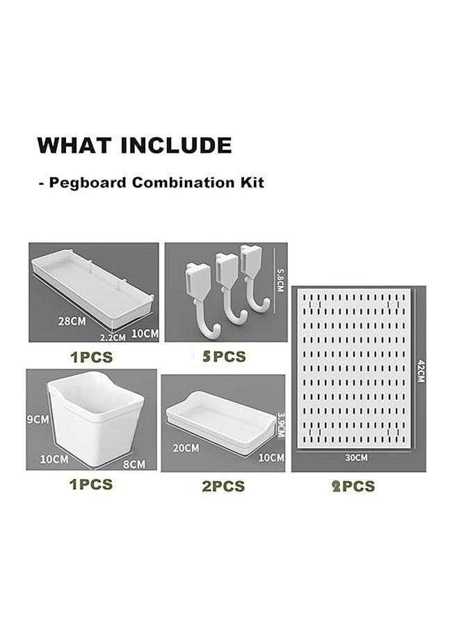 أبيكس الواح ربط للجدران مجموعة تخزين حائط من اندجوجو عبوة قطعتين مقاس 30 × سم المعدن عرض مثبتة على الحائط خطافات بيغبورد لغرفة النوم والمنزل والمكتب والحمام - Image 4