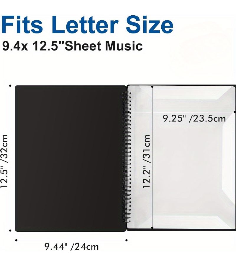 A Black Music Folder For Sheet Music Holds 30 Pages Suitable For Piano Choir Marching Band - Image 2