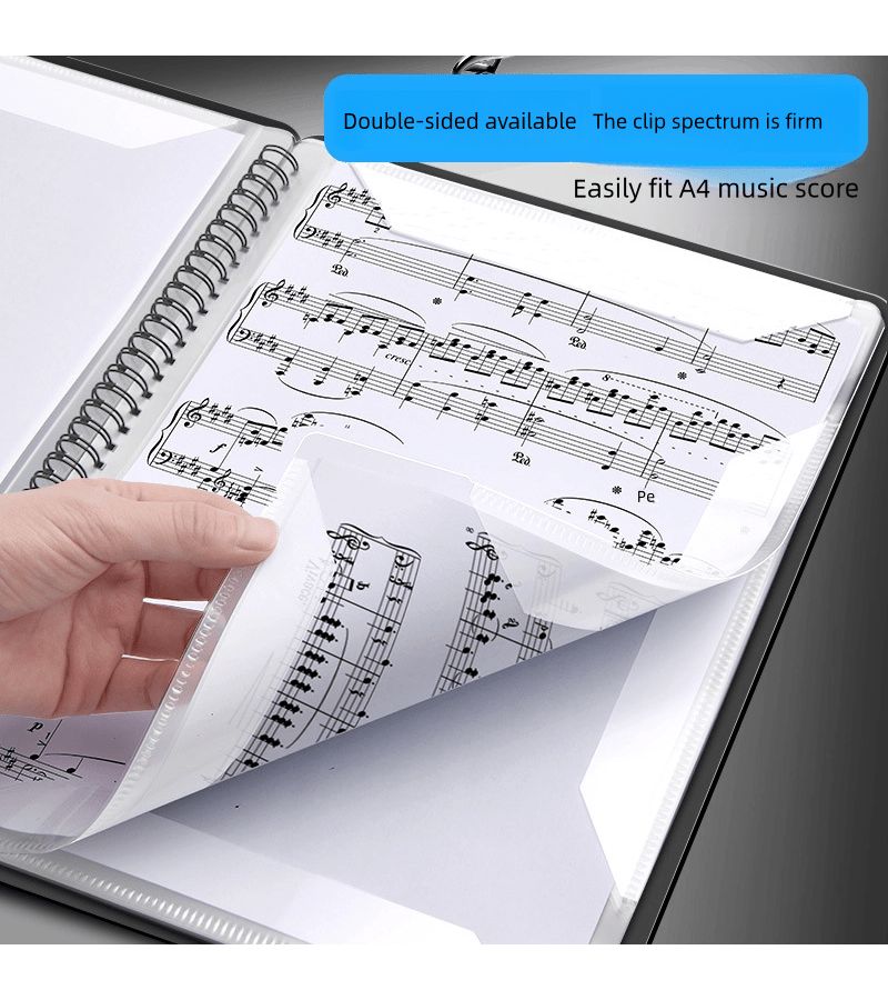 A Black Music Folder For Sheet Music Holds 30 Pages Suitable For Piano Choir Marching Band - Image 5