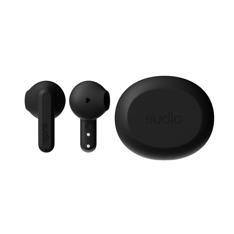 Sudio A3 All-Day Wireless Earbuds â€“ 25H Playtime, Bluetooth Earphones 5.4, Sweat & Splashproof, Balanced Sound, Clear Calls with Enhanced Mics, USB-C Charging, Made from Recycled Plastics (Black) - Image 3