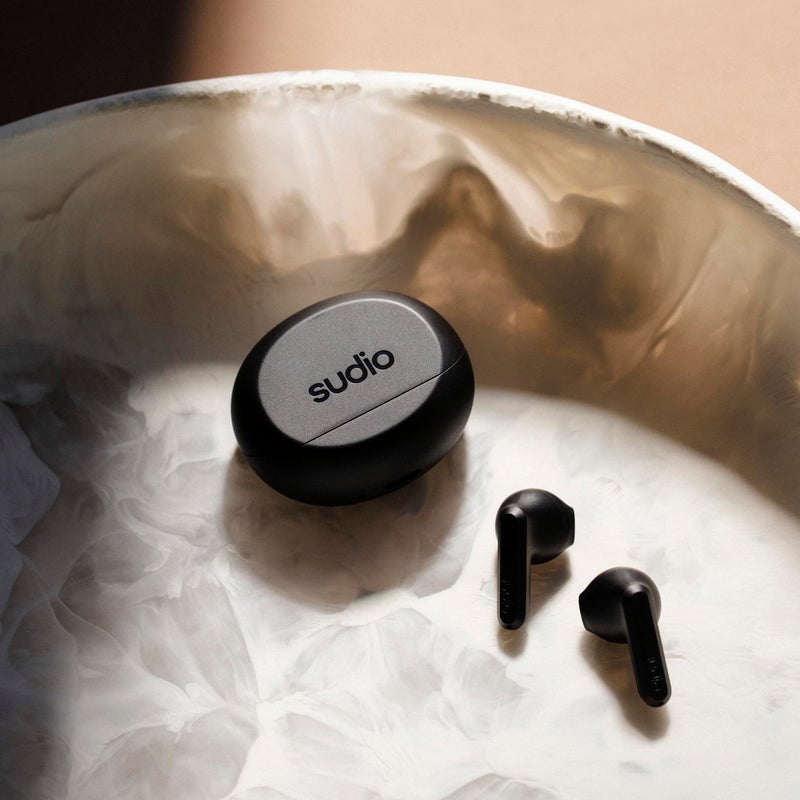 Sudio A3 All-Day Wireless Earbuds â€“ 25H Playtime, Bluetooth Earphones 5.4, Sweat & Splashproof, Balanced Sound, Clear Calls with Enhanced Mics, USB-C Charging, Made from Recycled Plastics (Black) - Image 4