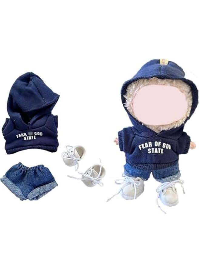 Arabest 17cm Clothes for Doll - High-Street Hoodie Outfit for 17cm Dolls, Stylish Labubu Accessories for Play, Display u0026 Collectors (Style B(Clothes + Pants + Shoes)) - Image 1