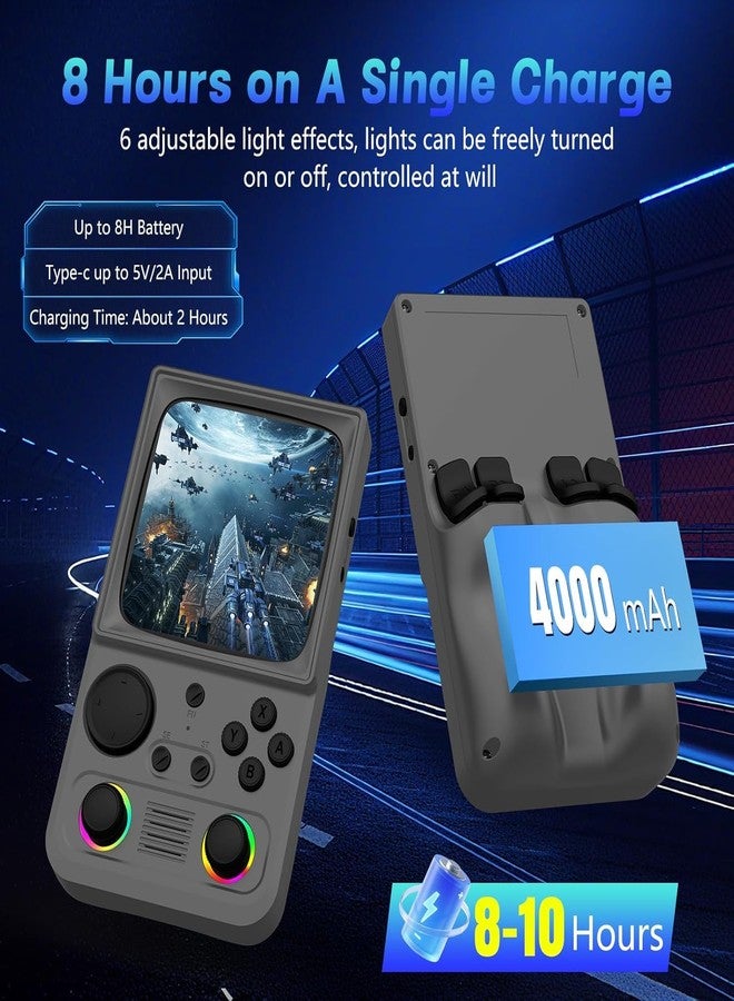 AQHH R36TMAX Retro Handheld Game Console, Portable Retro Gaming Console with 4.0” CRT-Inspired Screen, 4000mAh Arcade Classics, Supports Multiple Emulators, WiFi Network Battling, 64GB (Gray) - Image 4