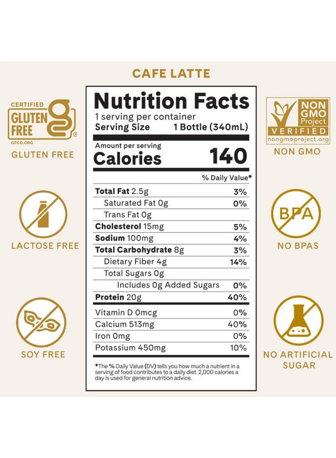 ايكونيك مشروبات بروتينية مميزة، كافيه لاتيه (12 عبوة) - خالية من السكر ومنخفضة الكربوهيدرات - 20 جرام بروتين + 100 ملجم كافيين - خالية من اللاكتوز والغلوتين - قهوة بروتينية صديقة لنظام الكيتو - Image 2