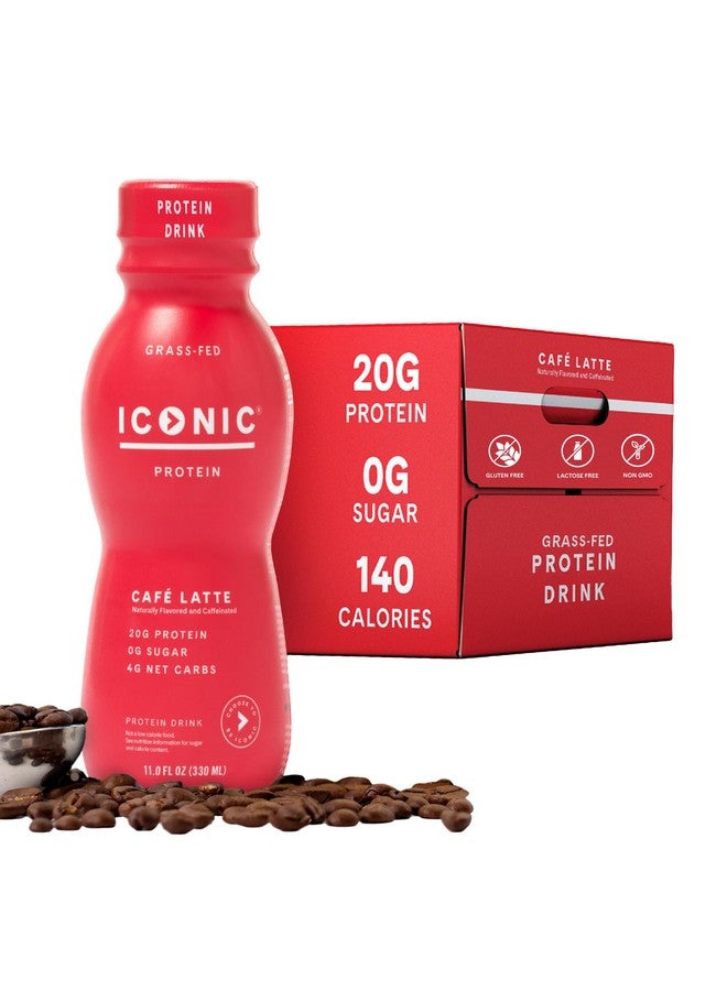 ايكونيك مشروبات بروتينية مميزة، كافيه لاتيه (12 عبوة) - خالية من السكر ومنخفضة الكربوهيدرات - 20 جرام بروتين + 100 ملجم كافيين - خالية من اللاكتوز والغلوتين - قهوة بروتينية صديقة لنظام الكيتو - Image 1