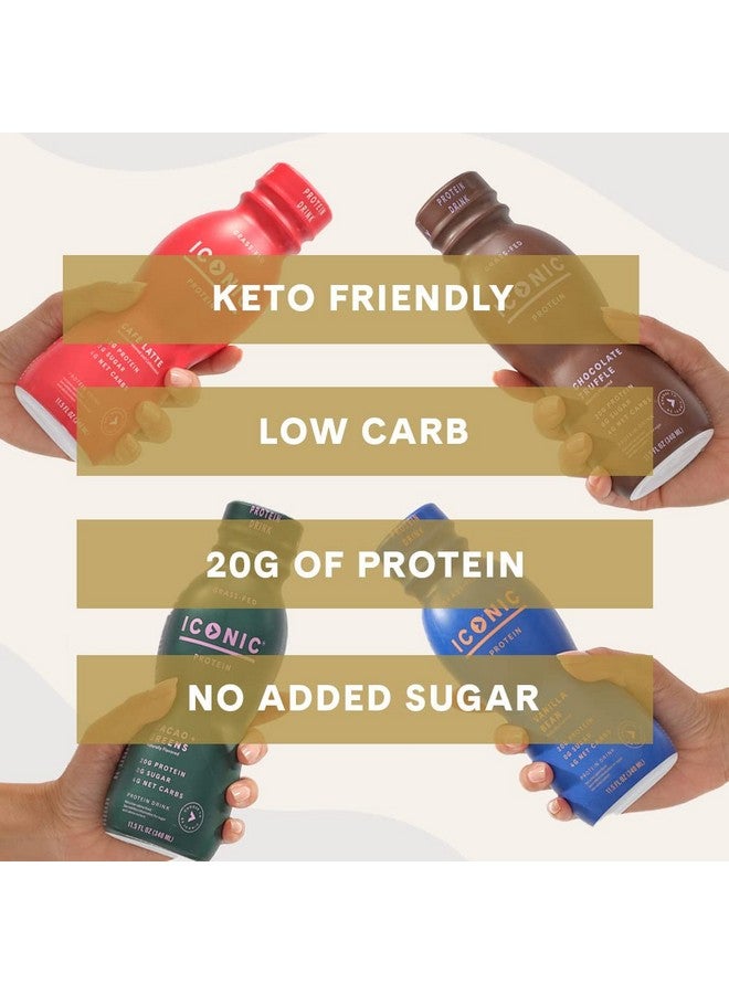 ايكونيك مشروبات بروتينية مميزة، كافيه لاتيه (12 عبوة) - خالية من السكر ومنخفضة الكربوهيدرات - 20 جرام بروتين + 100 ملجم كافيين - خالية من اللاكتوز والغلوتين - قهوة بروتينية صديقة لنظام الكيتو - Image 3