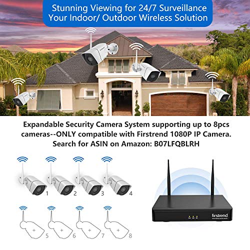 firstrend 1080P Wireless Security Camera System, Firstrend 8CH Wireless NVR System with 8 pcs 1080P HD Security Camera and 3TB Hard Drive Pre-Installed, CCTV P2P for Indoor Outdoor for Home - Image 5
