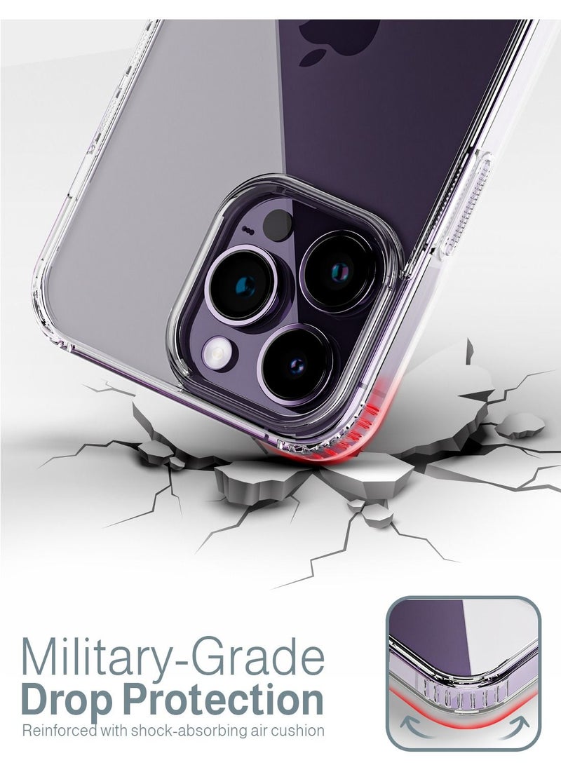 Moxedo Lite Crystal-Clear Protective Case with 9H Tempered Glass Screen Protector Compatible for iPhone 14 Pro Max - Image 3