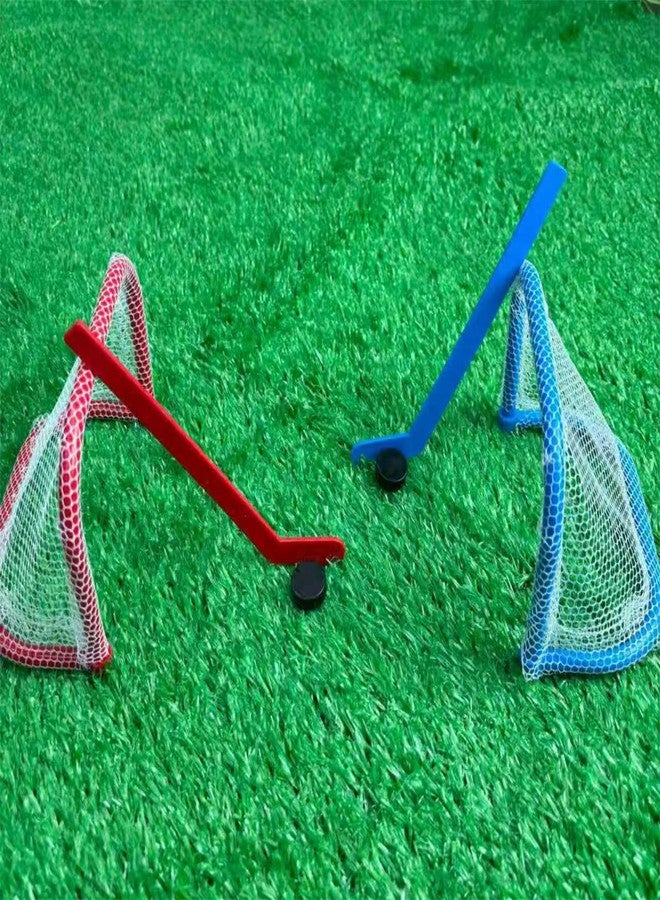 LiuLiXia Mini Tabletop Hockey Game Set - Indoor Desktop Play Fun Toy，Desk Tabletop Novelty Party Game for Adults Family Board Games（2 Goal Nets + 2 Sticks +2 Ice Hockey） - Image 3