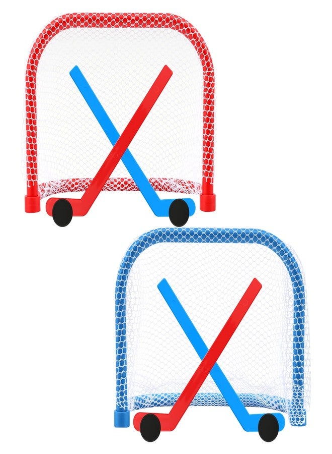 LiuLiXia Mini Tabletop Hockey Game Set - Indoor Desktop Play Fun Toy，Desk Tabletop Novelty Party Game for Adults Family Board Games（2 Goal Nets + 2 Sticks +2 Ice Hockey） - Image 1