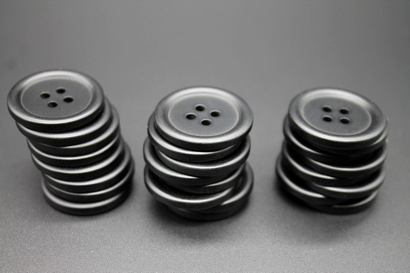 Raydodo 50 PCS 25mm 1 Inch Buttons Large Matte Black Buttons 4 Hole Round Sewing Buttons Spray Colored Craft Buttons for Crafts and Handmade Repair Clothing - Image 4