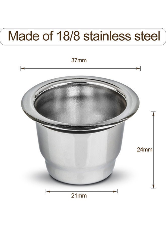 NIBEMINENT Stainless Steel Refillable Milk Foam Pod Wit Disposable Aluminium Foil Cover Silver 10x5.5x5.5cm - Image 5