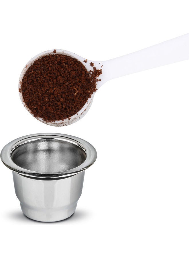 NIBEMINENT Stainless Steel Refillable Milk Foam Pod Wit Disposable Aluminium Foil Cover Silver 10x5.5x5.5cm - Image 3