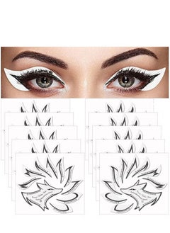 ماركة غير محددة ملصق استنسل لظلال العيون من Cat ، مجموعة ملصقات Stamp Pad Stencil من أجل ظلال العيون وكحل العيون لأساسيات المكياج للمبتدئين (12 نمطًا)  - Image 1