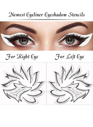 ملصق استنسل لظلال العيون من Cat ، مجموعة ملصقات Stamp Pad Stencil من أجل ظلال العيون وكحل العيون لأساسيات المكياج للمبتدئين (12 نمطًا) - view 4