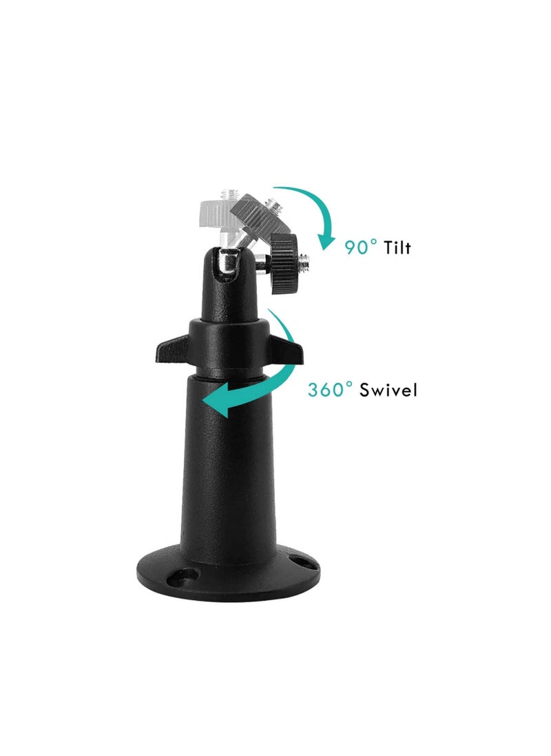 بيوينتي 2-Pack Adjustable Rust-Resistant Waterproof Security Camera Wall Mount Bracket, Compatible with Standard 1/4 Mount Cameras for Indoor/Outdoor Use (Black)  - Image 2