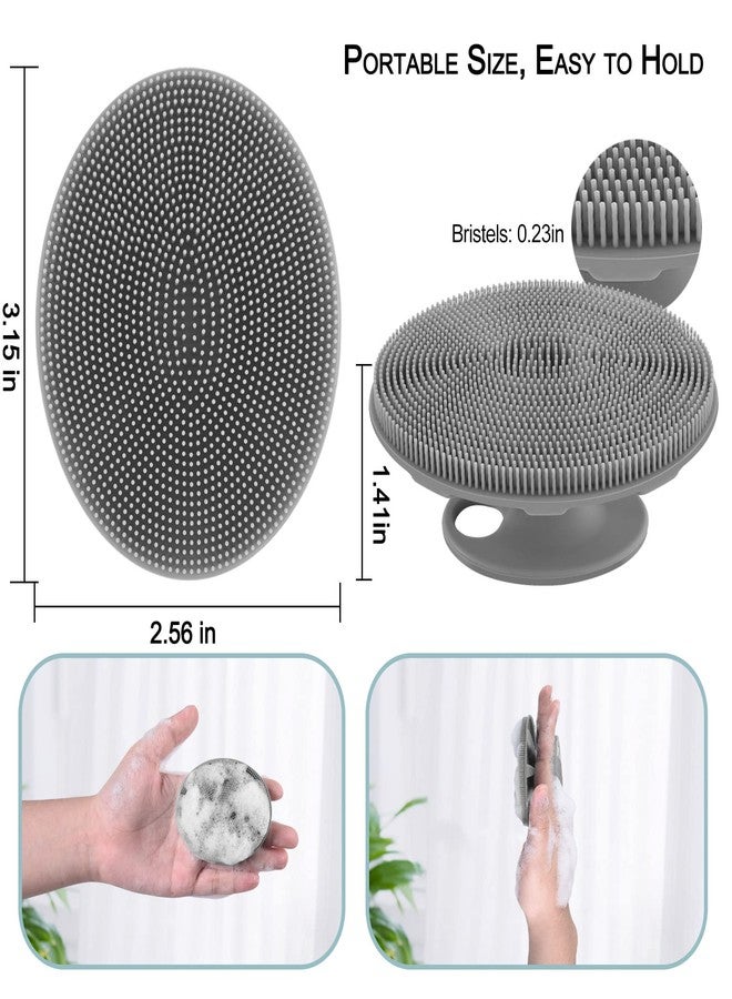 إنر نيد فرشاة تقشير الوجه المصنوعة من السيليكون من إنر نيد، فرشاة يدوية لتنظيف الوجه وإزالة الرؤوس السوداء، شعيرات ناعمة صالحة للطعام (أزرق داكن + رمادي) - Image 3