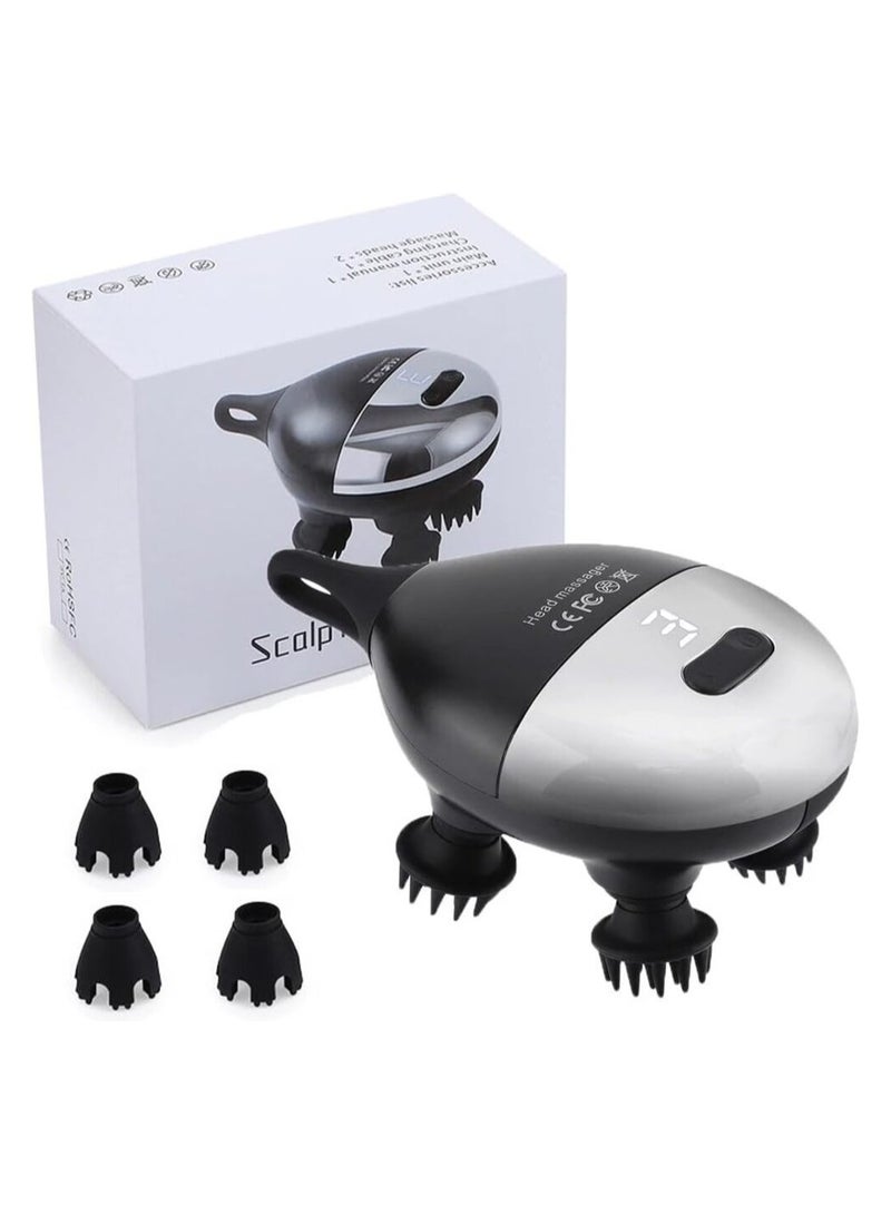 جهاز تدليك رأس كهربائي محمول4 رؤوس لتخفيف الصداع والتوتر والتدليك الكامل للجسم - Image 1