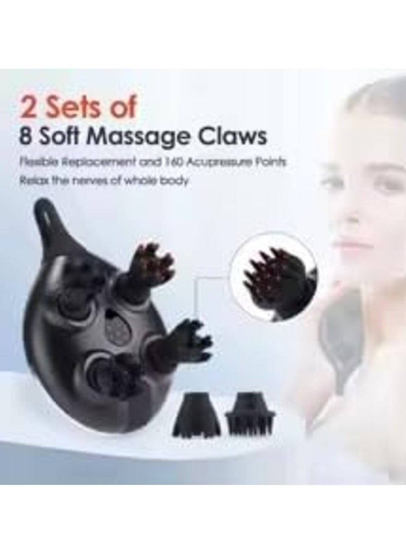 جهاز تدليك رأس كهربائي محمول4 رؤوس لتخفيف الصداع والتوتر والتدليك الكامل للجسم - Image 4