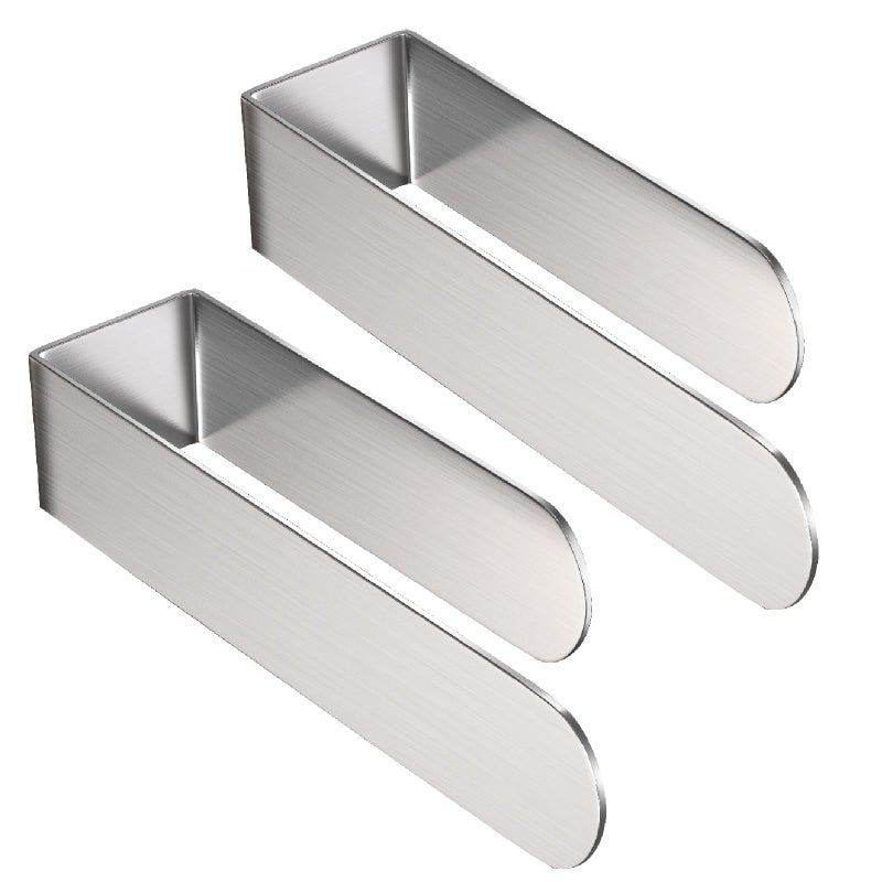 HUFEEOH 2 Pack Adhesive Hand Towel Holder  Sticky Towel Bar Towel Holder Wall Mounted  Stainless Steel Kitchen Towel Holder Hand Towel Rack for Bahtroom Hotel RV Kitchen (Silver) - Image 1