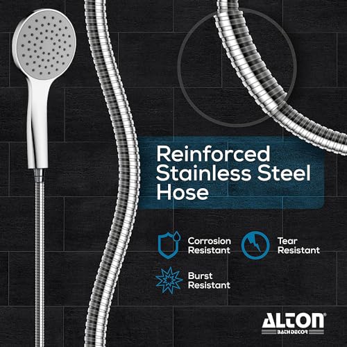 ALTON SHR22350 ABS, 4-INCH, Single Function Hand Shower With 1.5 Meter Shower Hose Pipe & Wall Hook - Image 3