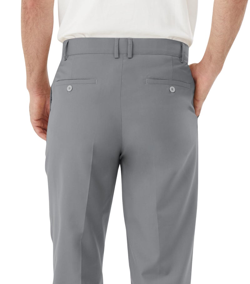 Idtswch Men's Tall Classic Fit Flex Flat Front Dress Pants Formal Pants for Business & Office Grey - Image 3