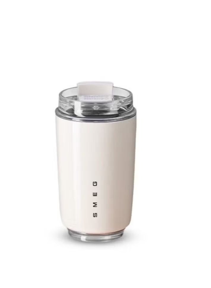 سميج كوب قهوة للسفر، كوب شرب معزول بسعة 240 مل مع غطاء مانع للتسرب، كوب قهوة معزول متين، كوب قهوة أبيض معزول للسفر - Image 2